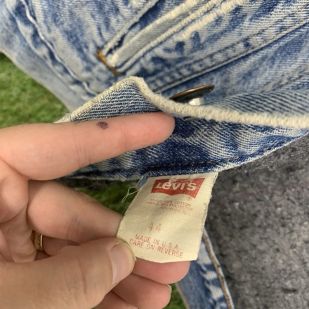 Vintage Levis Trucker Jacket Mens 44 Blanket Lined Denim 70506 0316 USA Made